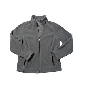 L.L. BEAN Women's Gray Polartec; Full zip Fleece, Full zip, Meidum